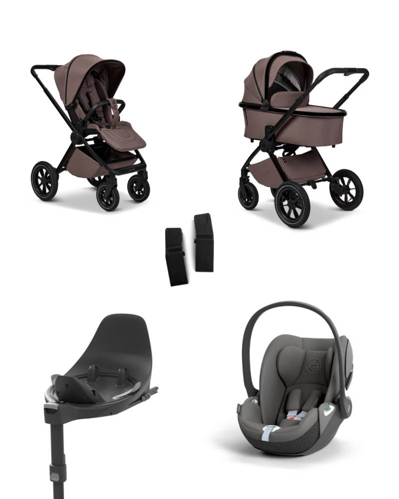 Moon GIO+ 2025 4in1 Set inkl. Cybex Cloud T i-Size Babyschale, Cybex Base T und Moon Adapter für GIO+ 2025 Tonka/Mirage Grey