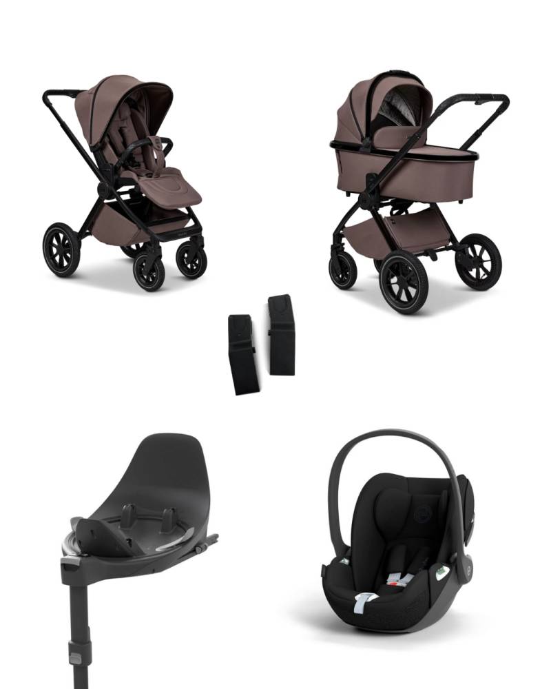 Moon GIO+ 2025 4in1 Set inkl. Cybex Cloud T i-Size Babyschale, Cybex Base T und Moon Adapter für GIO+ 2025 Tonka/Sepia Black