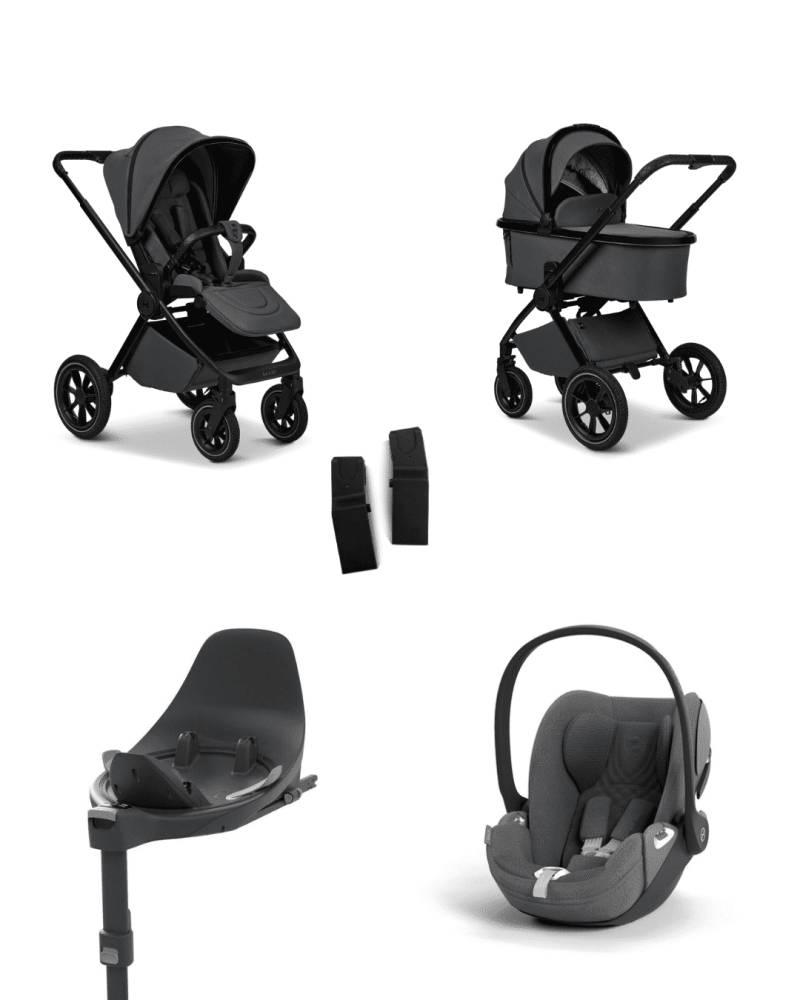 Moon GIO+ 2025 4in1 Set inkl. Cybex Cloud T plus i-Size Babyschale, Cybex Base T und Moon Adapter für GIO+ 2025 Anthra/Mirage Grey