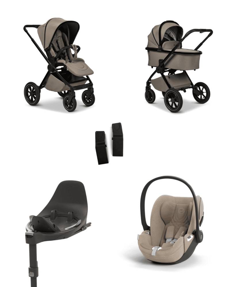 Moon GIO+ 2025 4in1 Set inkl. Cybex Cloud T plus i-Size Babyschale, Cybex Base T und Moon Adapter für GIO+ 2025 Mud/Cozy Beige