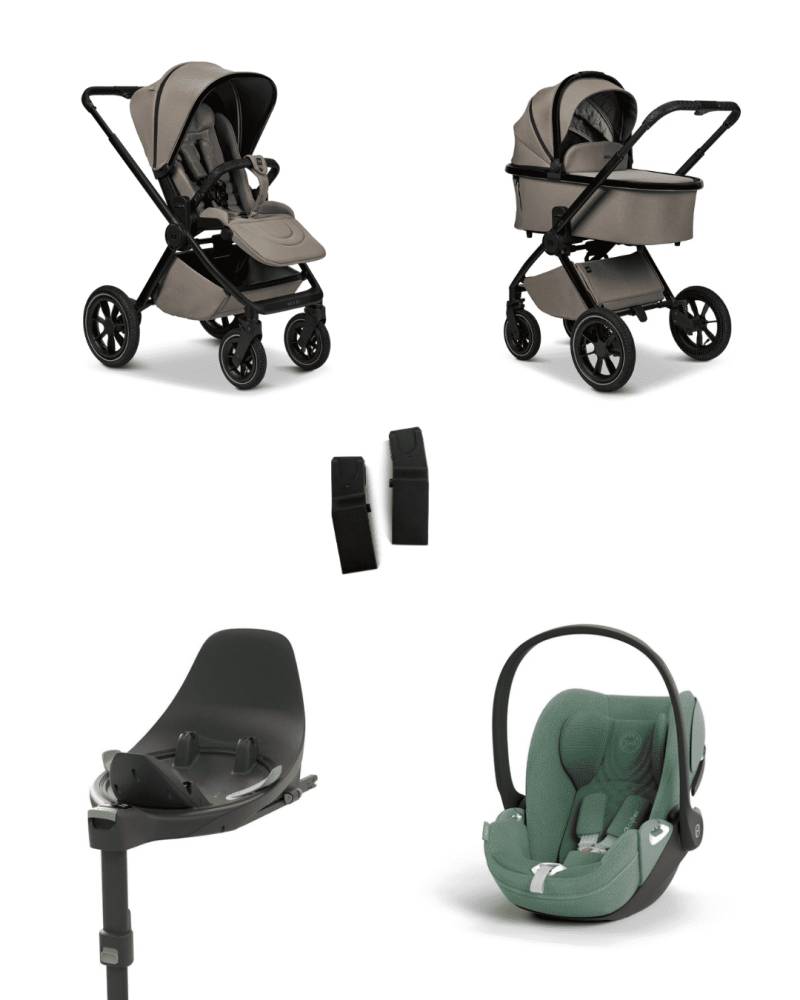 Moon GIO+ 2025 4in1 Set inkl. Cybex Cloud T plus i-Size Babyschale, Cybex Base T und Moon Adapter für GIO+ 2025 Mud/Leaf Green