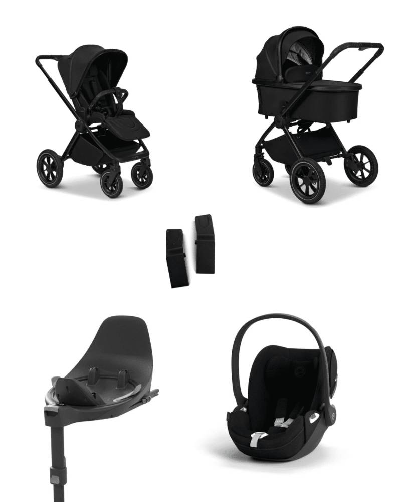 Moon GIO+ 2025 4in1 Set inkl. Cybex Cloud T plus i-Size Babyschale, Cybex Base T und Moon Adapter für GIO+ 2025 Onxy/Sepia Black