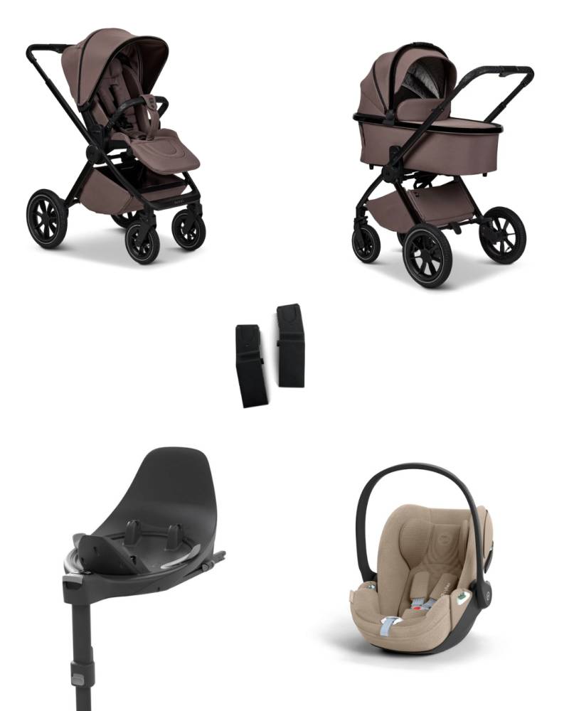 Moon GIO+ 2025 4in1 Set inkl. Cybex Cloud T plus i-Size Babyschale, Cybex Base T und Moon Adapter für GIO+ 2025 Tonka/Cozy Beige