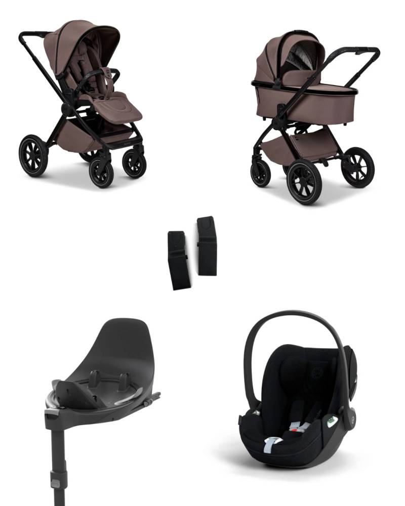 Moon GIO+ 2025 4in1 Set inkl. Cybex Cloud T plus i-Size Babyschale, Cybex Base T und Moon Adapter für GIO+ 2025 Tonka/Sepia Black