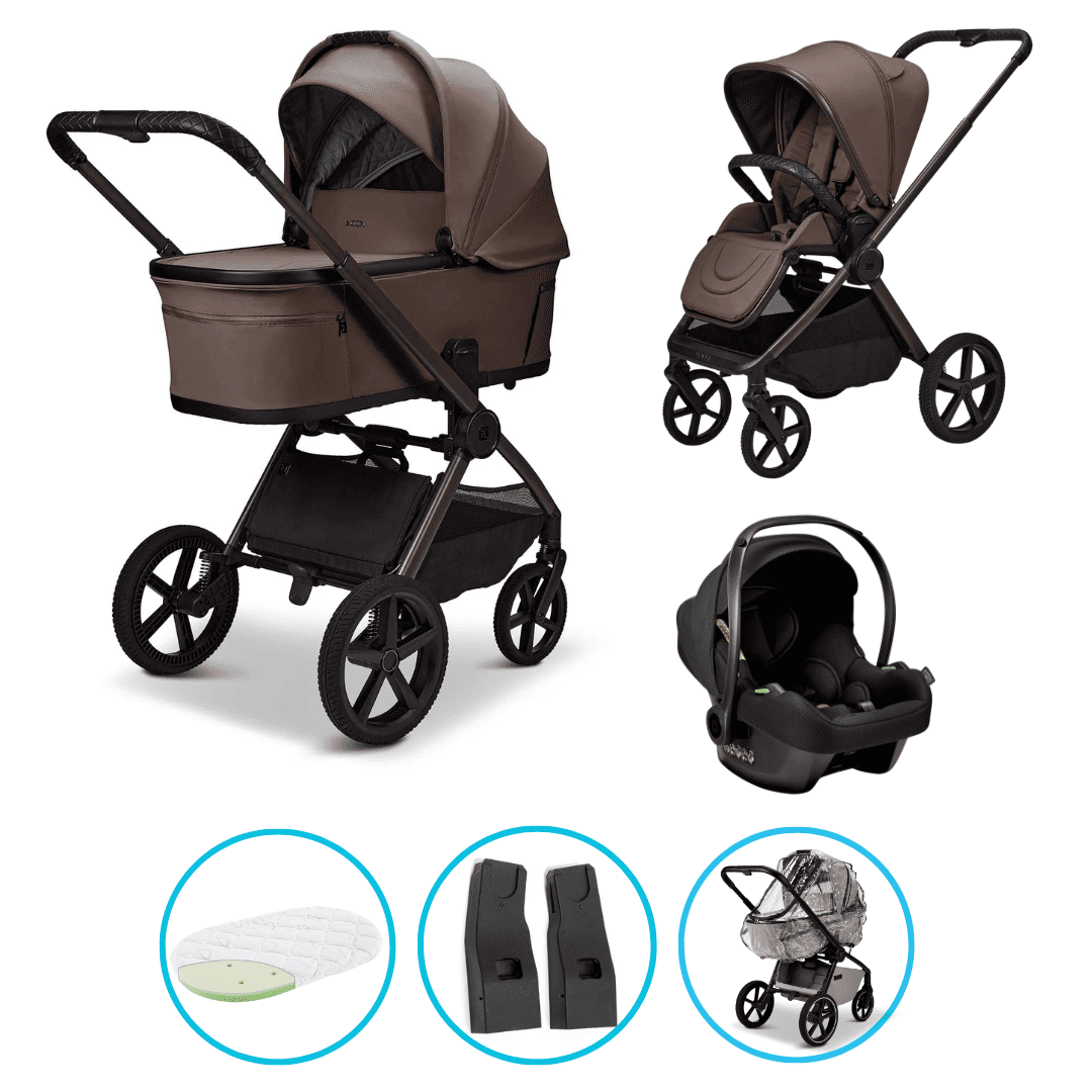 Moon GIO Fold 5in1 Kinderwagen-Set Greige mit Babyschale Cosmo 2.0 und Lightweight-Rädern inkl. GRATIS Regenverdeck Moon GIO Fold 5in1 Kinderwagen-Set Greige mit Babyschale Cosmo 2.0 und Lightweight-Rädern inkl. GRATIS Regenverdeck