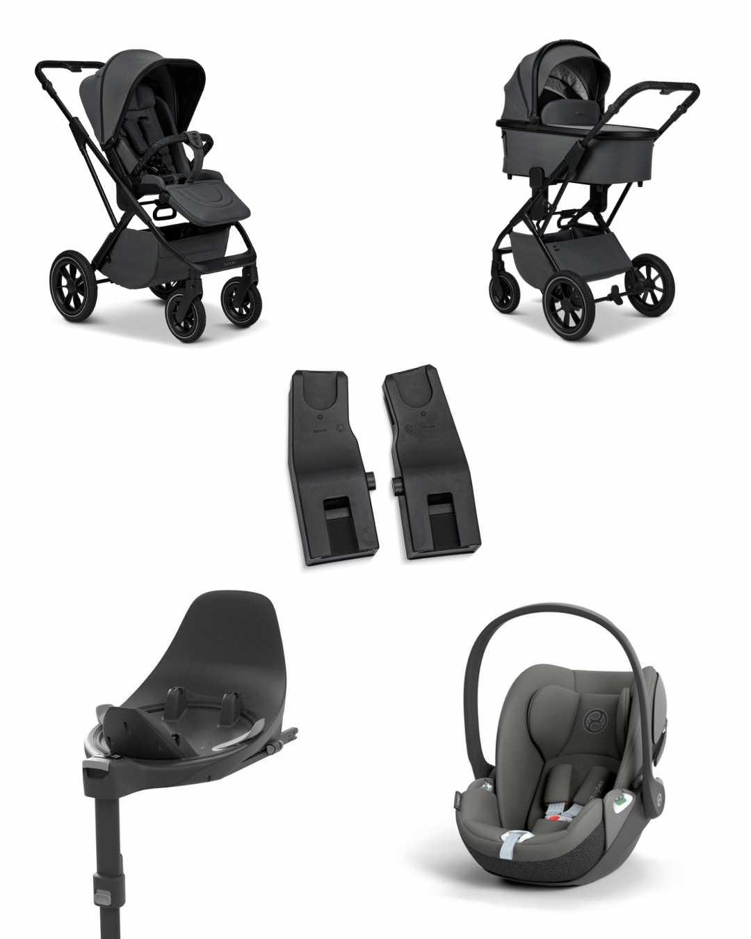 Moon PIU 2025 4in1 Set inkl. Cybex Cloud T i-Size mit Base T und Moon PIU Adapter Anthra/Sepia Black