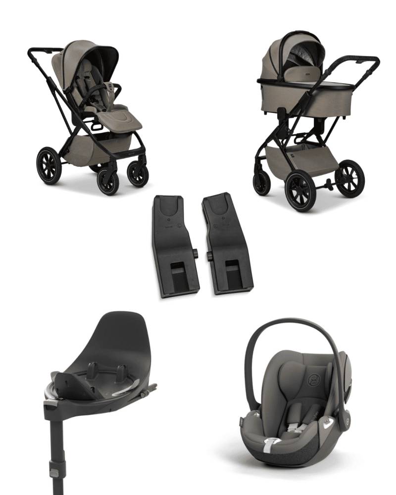 Moon PIU 2025 4in1 Set inkl. Cybex Cloud T i-Size mit Base T und Moon PIU Adapter Mud/Mirage Grey