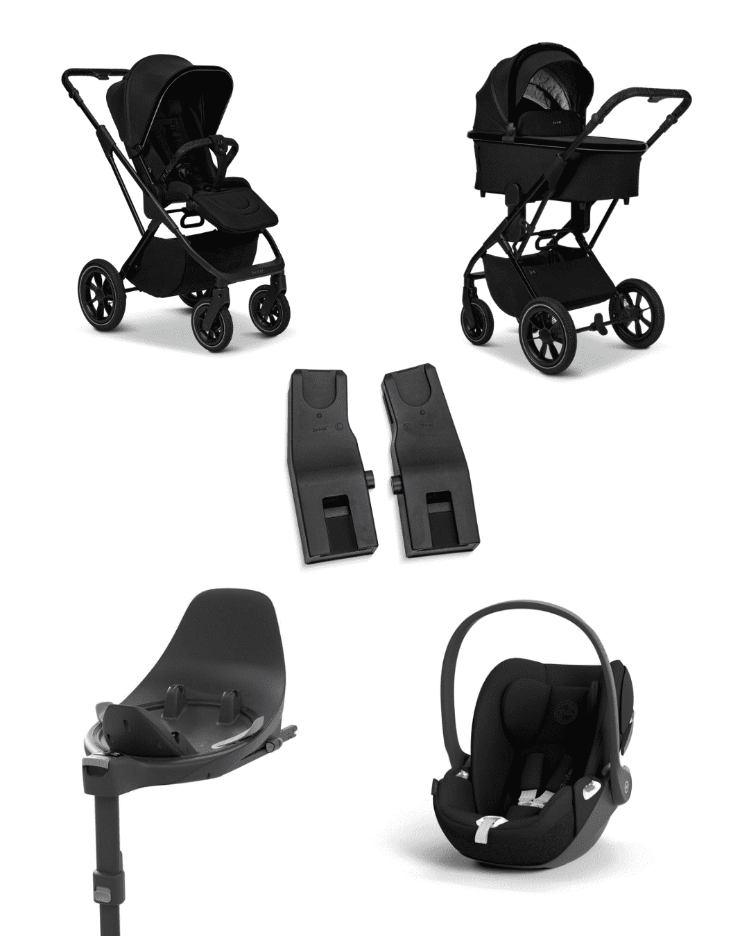 Moon PIU 2025 4in1 Set inkl. Cybex Cloud T i-Size mit Base T und Moon PIU Adapter Onxy/Sepia Black