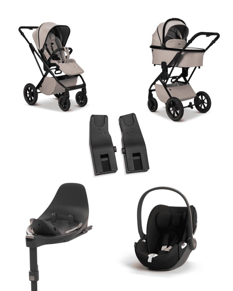 Moon PIU 2025 4in1 Set inkl. Cybex Cloud T i-Size mit Base T und Moon PIU Adapter Sand/Sepia Black
