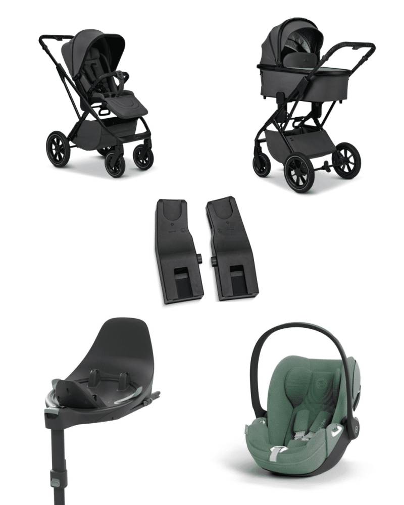Moon PIU 2025 4in1 Set inkl. Cybex Cloud T plus i-Size mit Base T und Moon PIU Adapter Anthra/Leaf Green