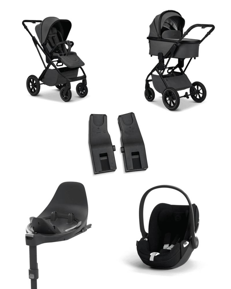 Moon PIU 2025 4in1 Set inkl. Cybex Cloud T plus i-Size mit Base T und Moon PIU Adapter Anthra/Sepia Black