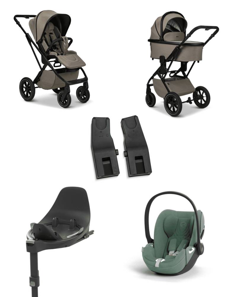 Moon PIU 2025 4in1 Set inkl. Cybex Cloud T plus i-Size mit Base T und Moon PIU Adapter Mud/Leaf Green