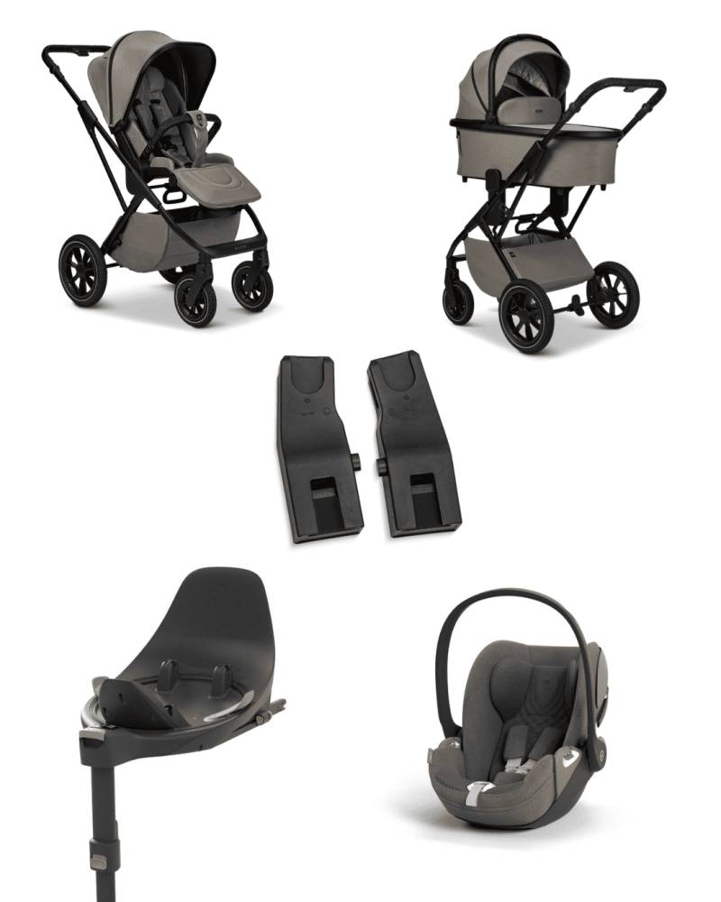 Moon PIU 2025 4in1 Set inkl. Cybex Cloud T plus i-Size mit Base T und Moon PIU Adapter Mud/Mirage Grey