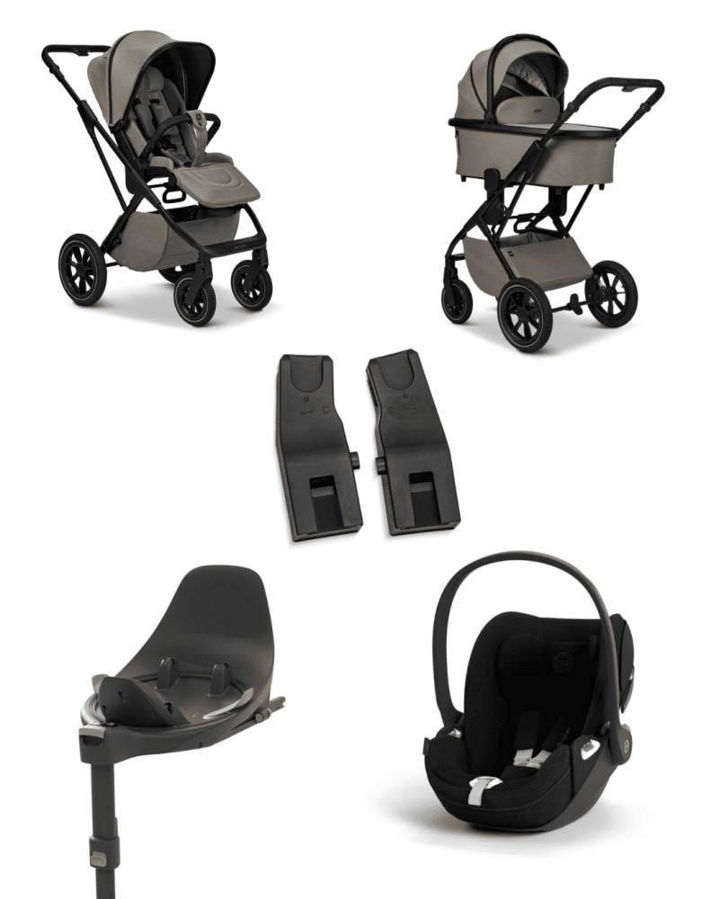 Moon PIU 2025 4in1 Set inkl. Cybex Cloud T plus i-Size mit Base T und Moon PIU Adapter Mud/Sepia Black