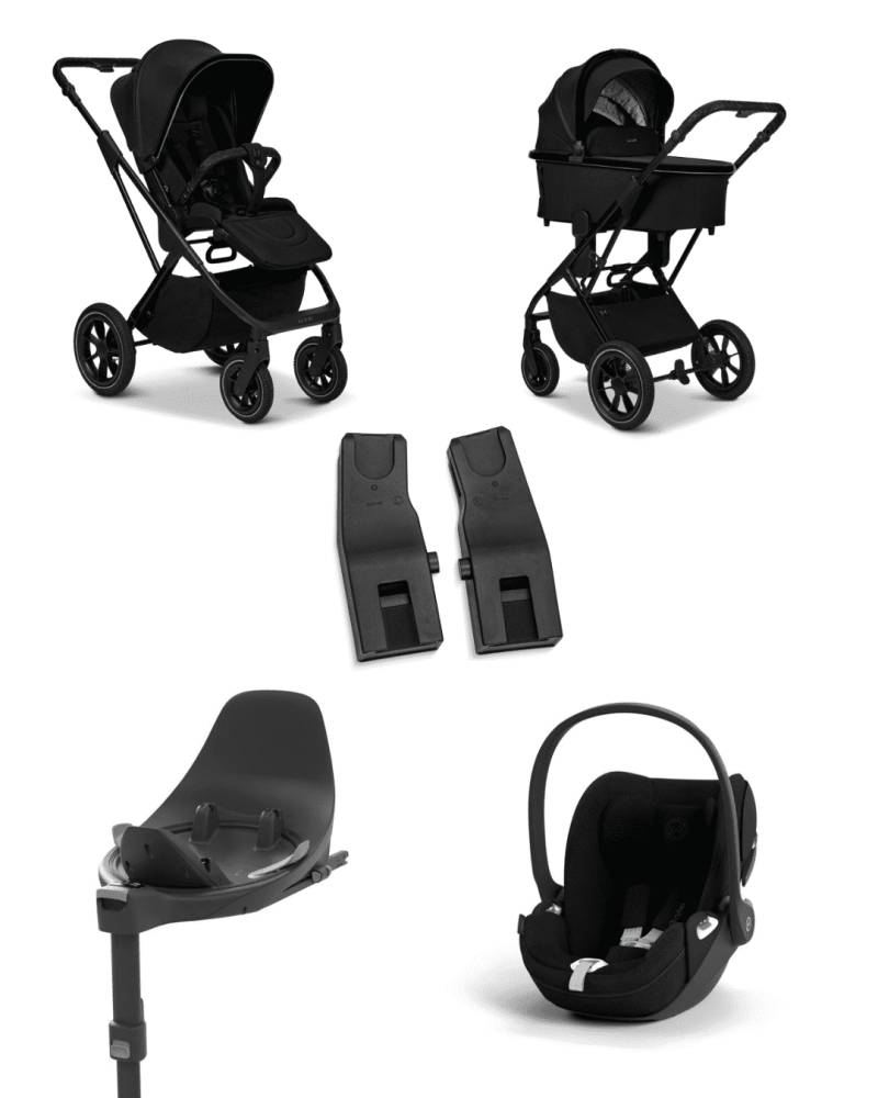 Moon PIU 2025 4in1 Set inkl. Cybex Cloud T plus i-Size mit Base T und Moon PIU Adapter Onxy/Sepia Black