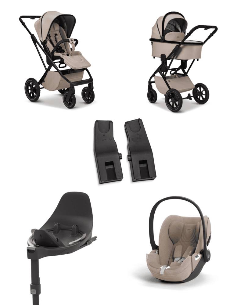 Moon PIU 2025 4in1 Set inkl. Cybex Cloud T plus i-Size mit Base T und Moon PIU Adapter Sand/Cozy Beige