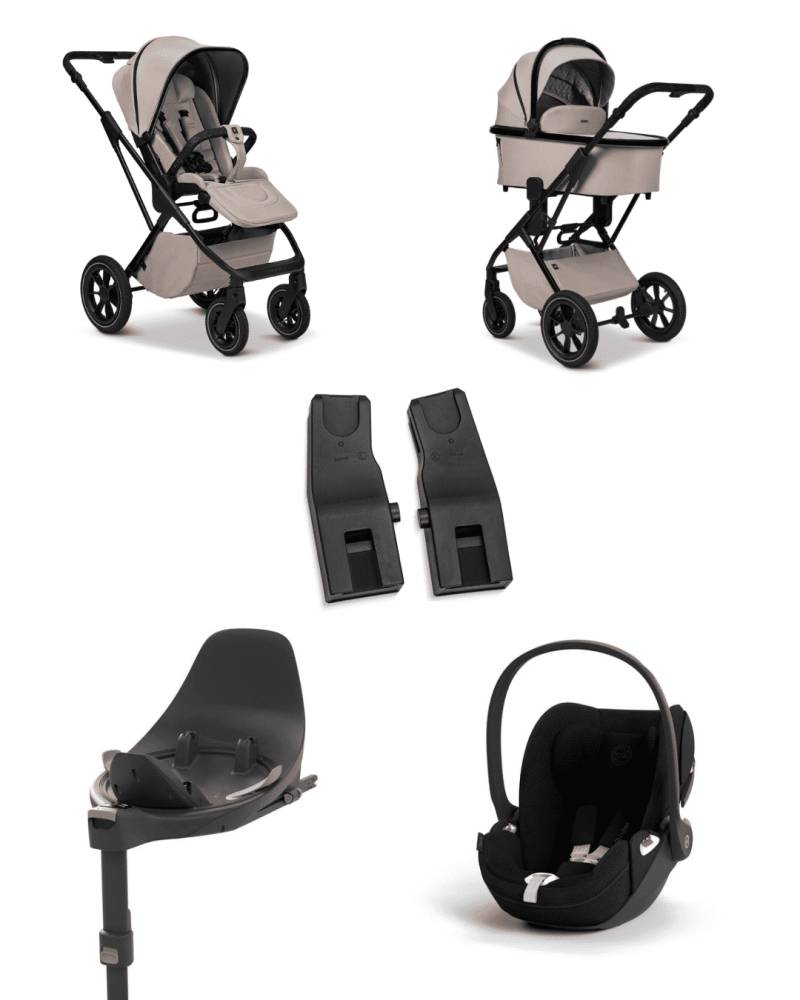 Moon PIU 2025 4in1 Set inkl. Cybex Cloud T plus i-Size mit Base T und Moon PIU Adapter Sand/Sepia Black