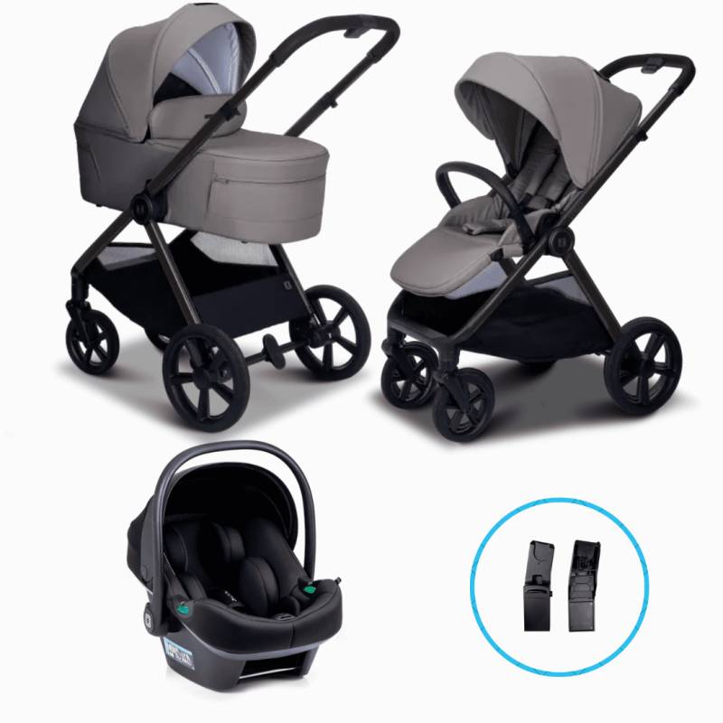 Moon STYLO 6in1 Kombikinderwagen-Set Graphite inkl. Babyschale LOLA,Wickelrucksack, Regenverdeck und Adaptern Moon STYLO 6in1 Kombikinderwagen-Set Graphite inkl. Babyschale LOLA,Wickelrucksack, Regenverdeck und Adaptern