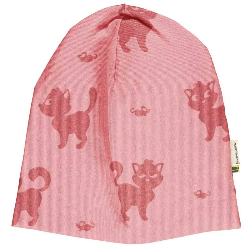 Mütze im Mono Design Katzen rosa 48/50