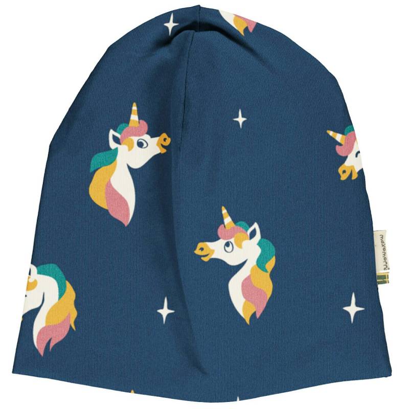 Mütze mit Alloverprint Einhörner in blau 52/54