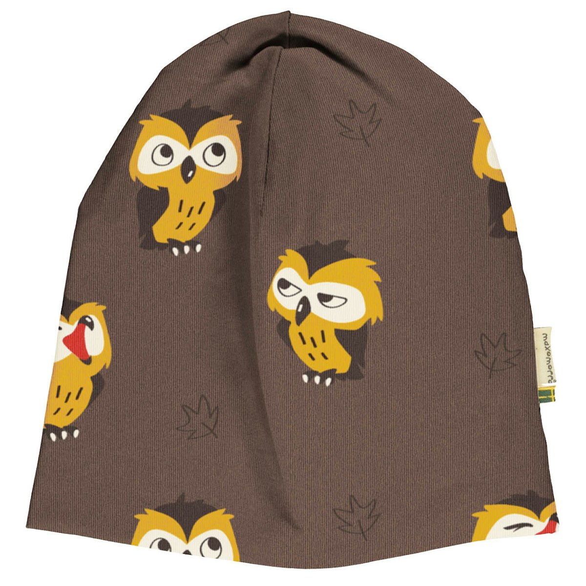 Mütze mit Alloverprint Eulen in braun 52/54