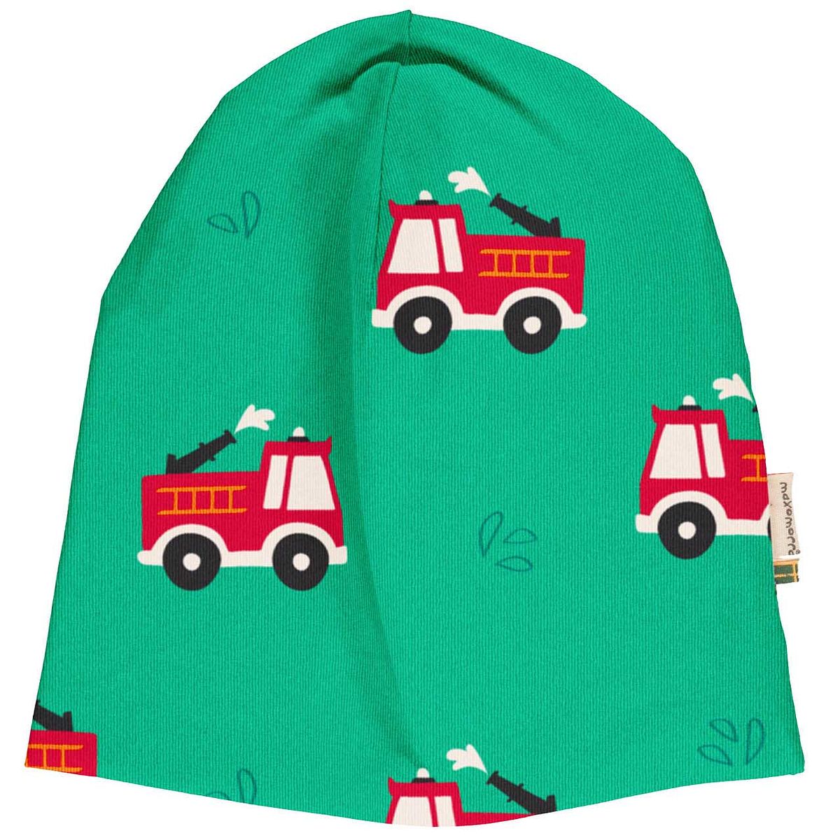 Mütze mit Alloverprint Feuerwehrautos in petrol 52/54