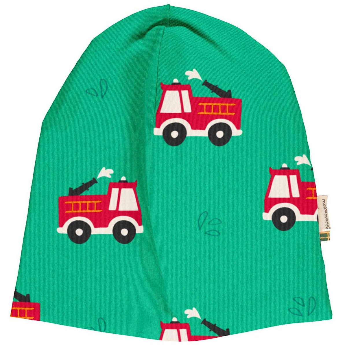 Mütze mit Alloverprint Feuerwehrautos in petrol 56/58