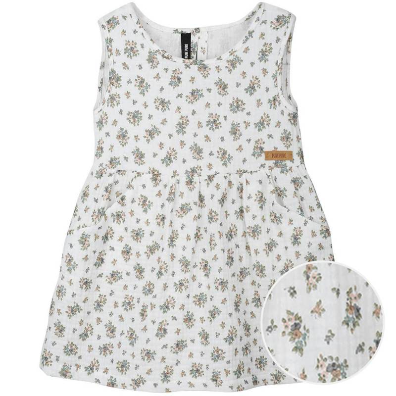 Musselin Mädchen Sommerkleid Blumen weiß 122/128 Musselin Mädchen Sommerkleid Blumen weiß 122/128