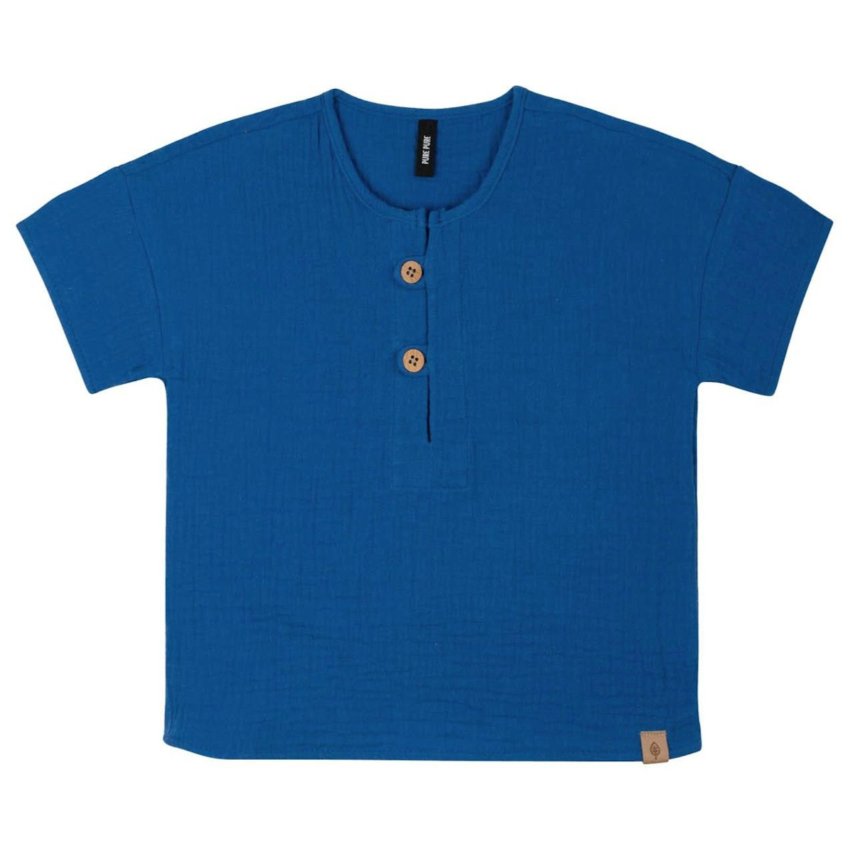 Musselin Shirt kurzarm blau 104