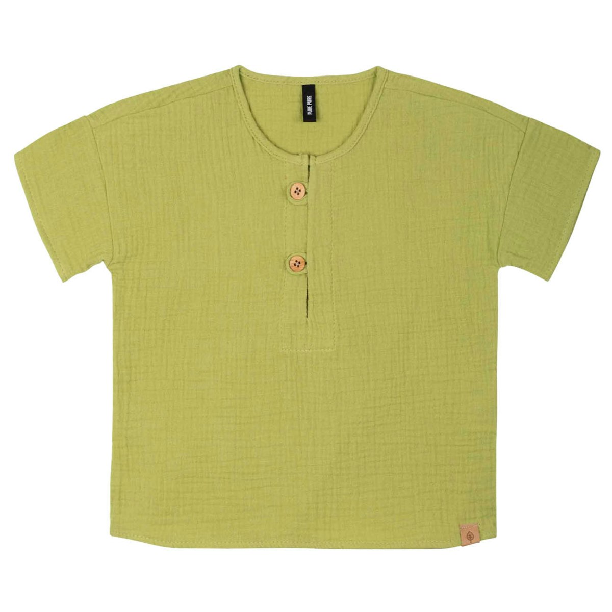 Musselin Shirt kurzarm hellgrün 122/128