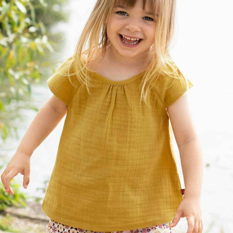 Musselin Shirt kurzarm ocker 110