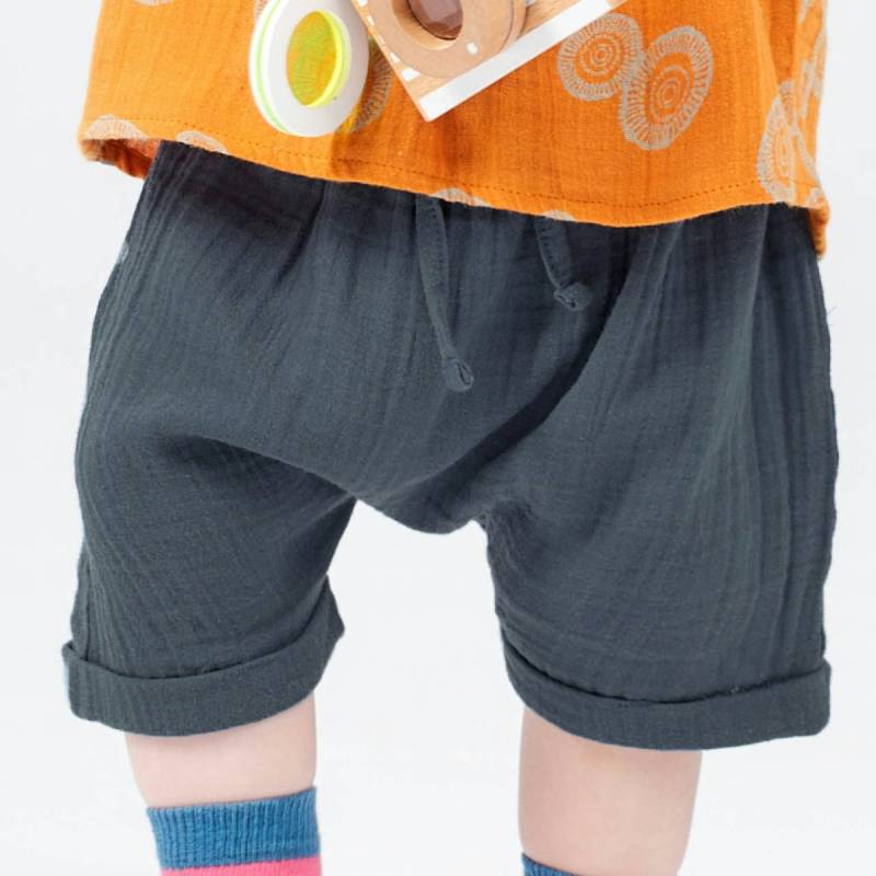 Musselin Shorts luftig blaugrau 80/86 Musselin Shorts luftig blaugrau 80/86