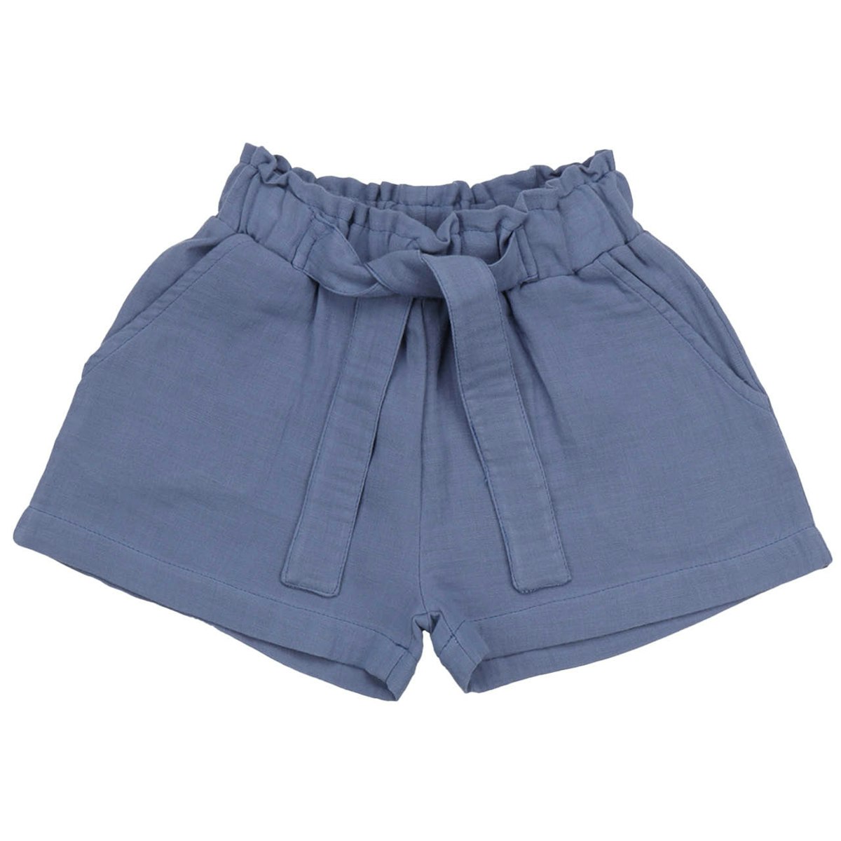Musselin Shorts zum Binden blau 104 Musselin Shorts zum Binden blau 104