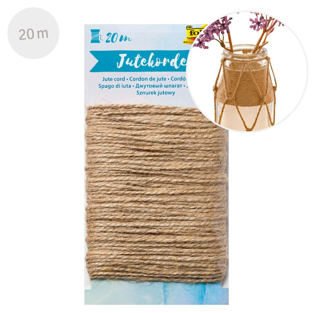 Natürliche Jutekordel 20 m zum Dekorieren und Basteln