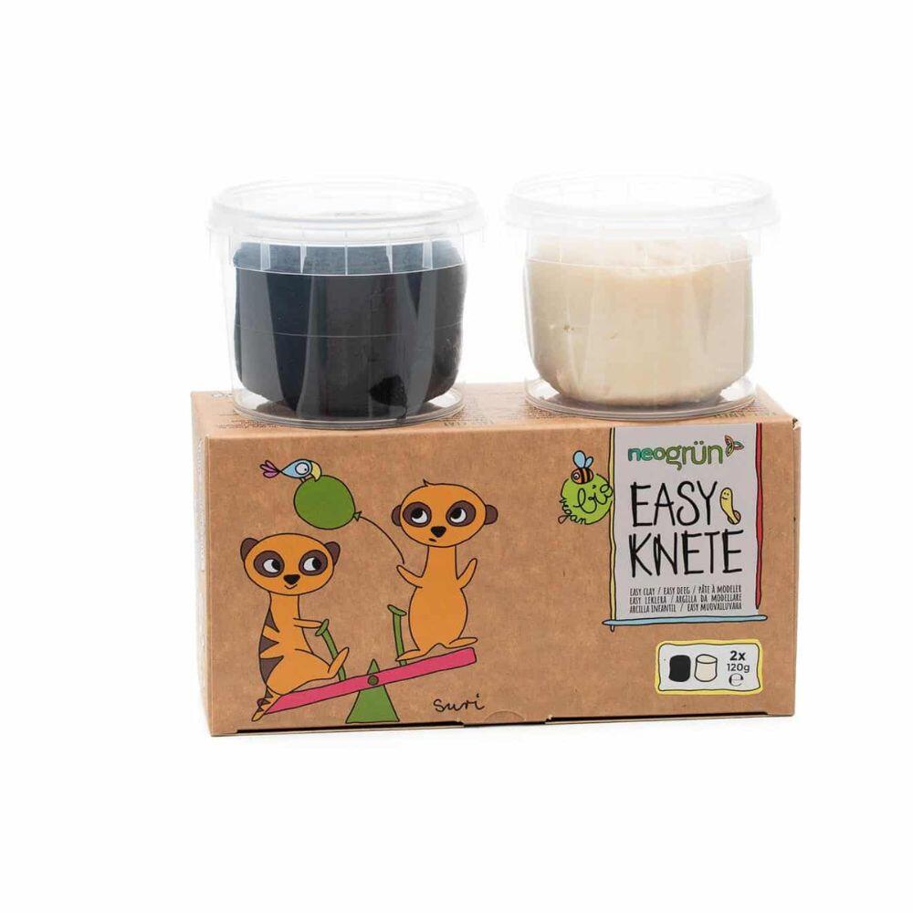 Neogrün - neogrün Easy Knete Suri, 2er schwarz, weiß