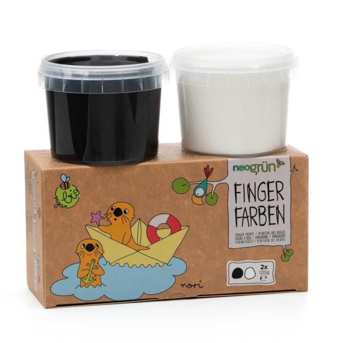 Neogrün - neogrün Fingerfarben 2er Set Nori schwarz/weiß