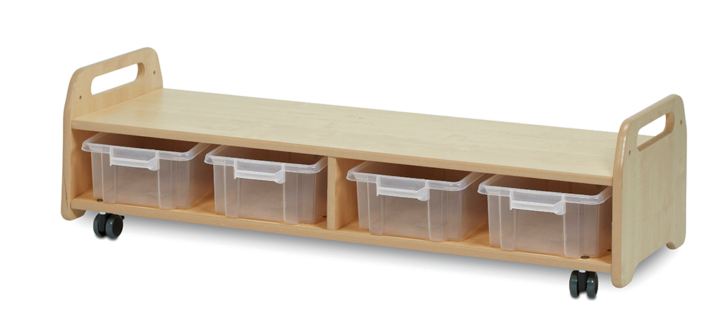 Niedriger Staffeleiständer/Aufbewahrungswagen (4 Stationen)