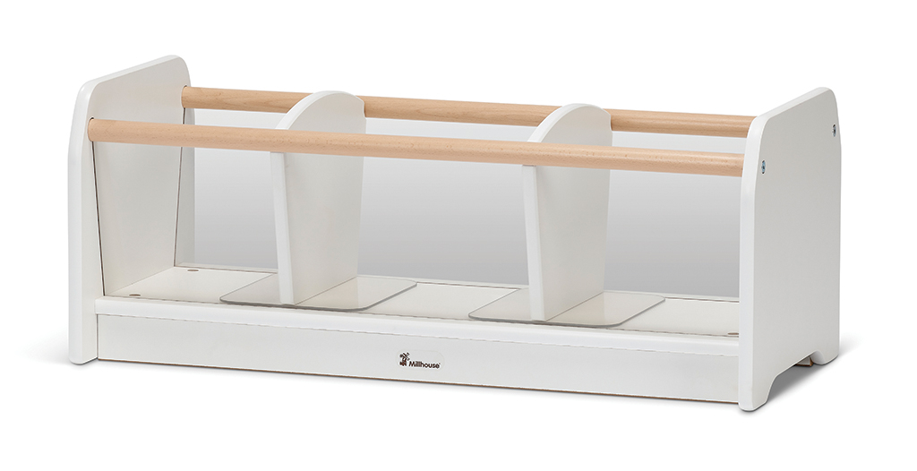 Niedriges Aufbewahrungsregal für Spiel- und Lernmaterial Niedriges Aufbewahrungsregal für Spiel- und Lernmaterial