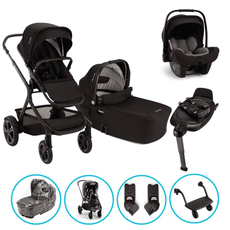 Nuna DEMI Next 8in1 Kinderwagen Set Caviar inkl. Pipa Next Caviar-Chocolate, Base Next und Riderboard Nuna DEMI Next 8in1 Kinderwagen Set Caviar inkl. Pipa Next Caviar-Chocolate, Base Next und Riderboard