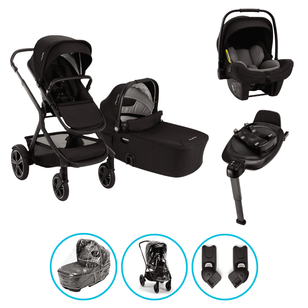 Nuna DEMI Next 8in1 Kinderwagen Set Caviar inkl. Pipa Next Caviar-Chocolate und Base Next