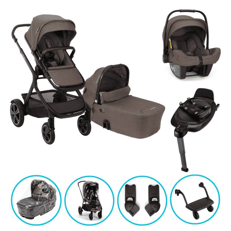 Nuna DEMI Next 8in1 Kinderwagen Set Chestnut inkl. Pipa Next Chestnut, Base Next und Riderboard Nuna DEMI Next 8in1 Kinderwagen Set Chestnut inkl. Pipa Next Chestnut, Base Next und Riderboard