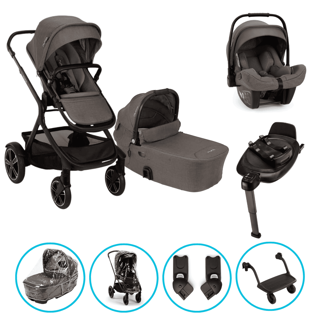 Nuna DEMI Next 8in1 Kinderwagen Set Thunder inkl. Pipa Next Thunder, Base Next und Riderboard