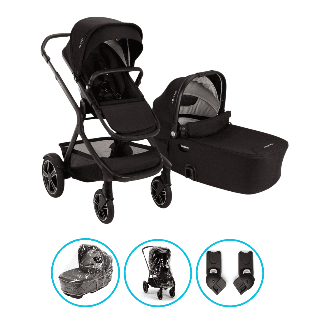 Nuna DEMI next 6in1 Kinderwagen Caviar inkl. gratis Zubehör