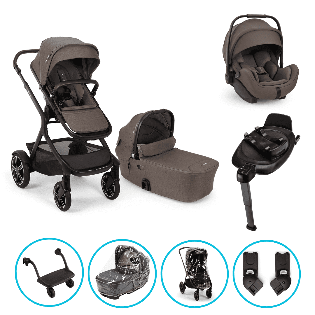 Nuna Demi Next 8in1 Kinderwagen Set Chestnut inkl. Arra Flex Chestnut, Base Next und Rider Board Nuna Demi Next 8in1 Kinderwagen Set Chestnut inkl. Arra Flex Chestnut, Base Next und Rider Board