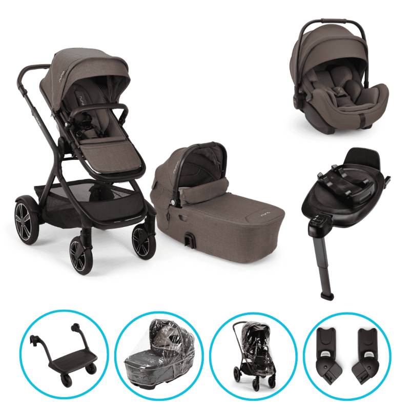 Nuna Demi Next 8in1 Kinderwagen Set Chestnut inkl. Arra Flex Chestnut, Base Next und Rider Board Nuna Demi Next 8in1 Kinderwagen Set Chestnut inkl. Arra Flex Chestnut, Base Next und Rider Board