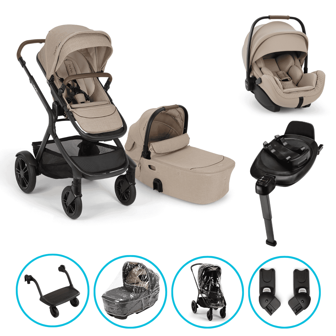 Nuna Demi Next 8in1 Kinderwagen Set Cosmopolitan inkl. Arra Flex Cosmopolitan, Base Next und Rider Board