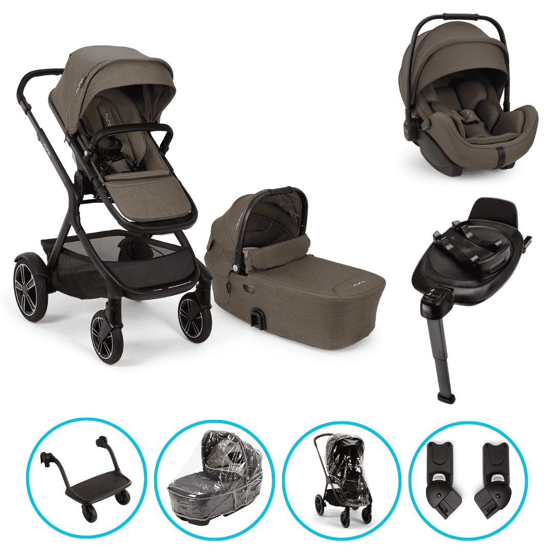 Nuna Demi Next 8in1 Kinderwagen Set Pistachio inkl. Arra Flex Pistachio, Base Next und Rider Bord