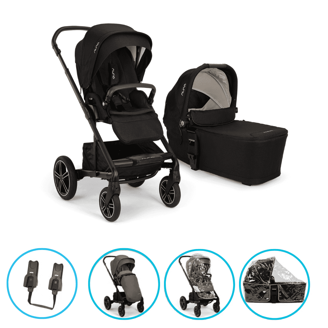 Nuna MIXX next 2in1 Kinderwagen Caviar inkl. gratis Zubehör