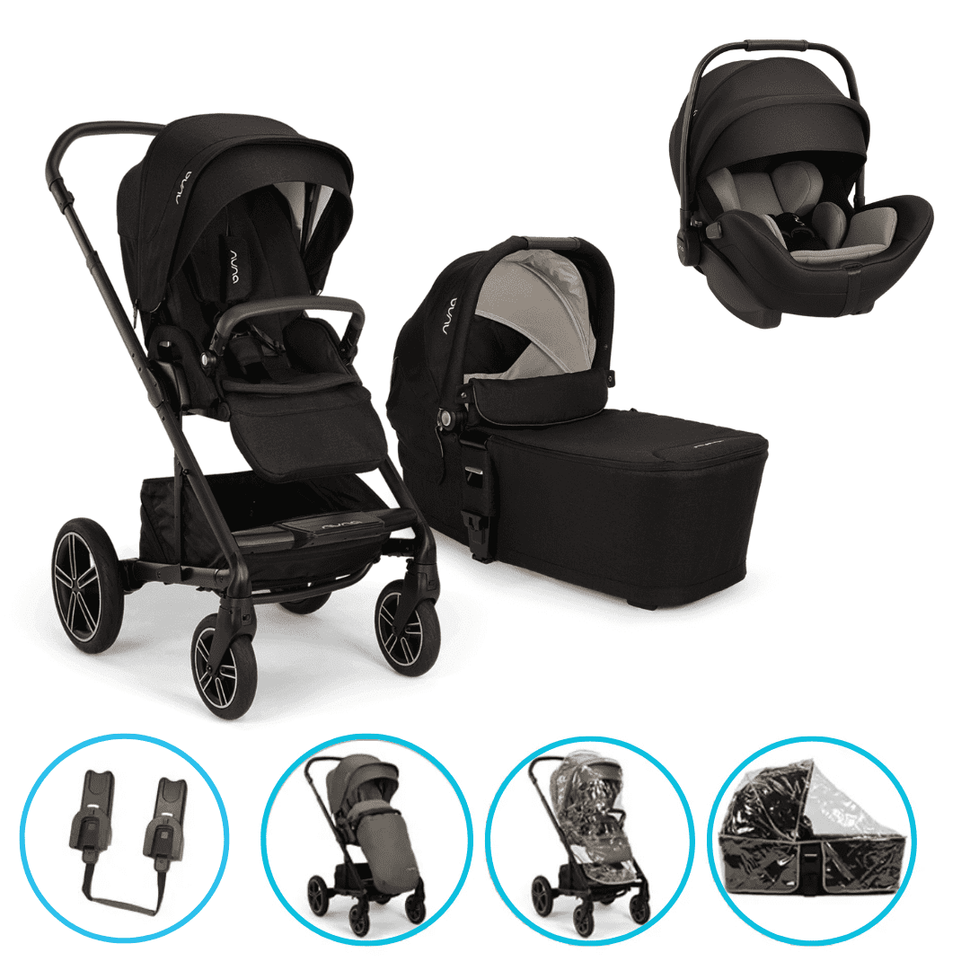 Nuna MIXX next 3in1 Kinderwagen Set Caviar inkl. Arra flex Caviar & gratis Zubehör