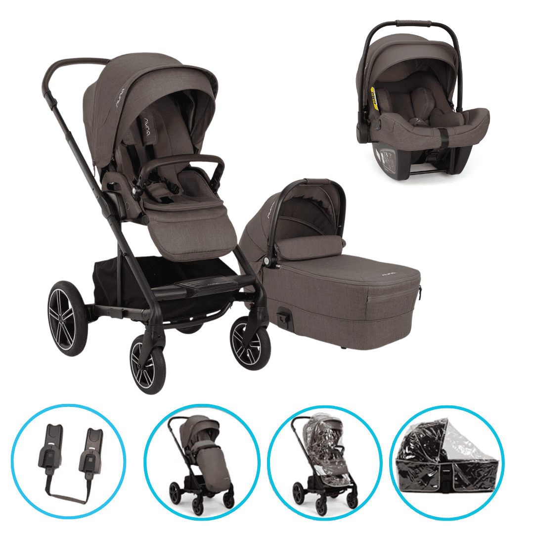 Nuna MIXX next 3in1 Kinderwagen Set Chestnut inkl. Pipa Next Chestnut und gratis Zubehör